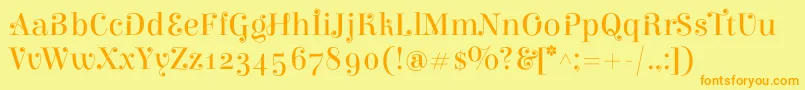 ElsieswashcapsRegular Font – Orange Fonts on Yellow Background