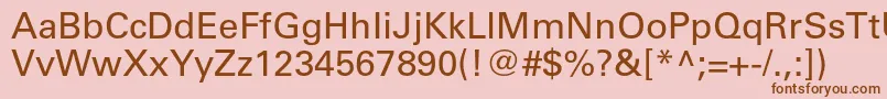 Universltstd Font – Brown Fonts on Pink Background