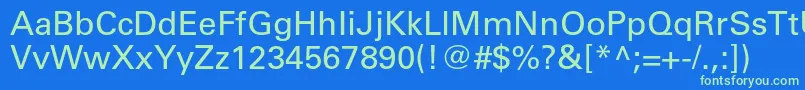 Universltstd Font – Green Fonts on Blue Background