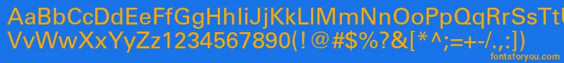 Universltstd Font – Orange Fonts on Blue Background