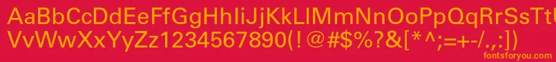 Universltstd Font – Orange Fonts on Red Background