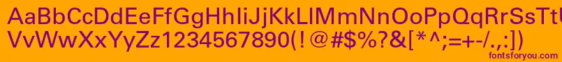 Universltstd Font – Purple Fonts on Orange Background