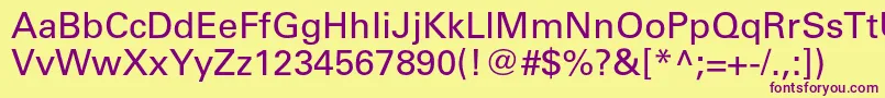 Universltstd Font – Purple Fonts on Yellow Background
