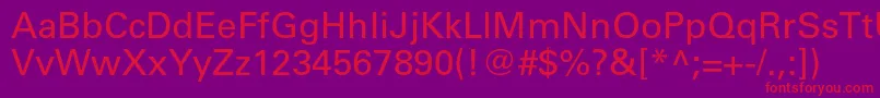 Universltstd Font – Red Fonts on Purple Background