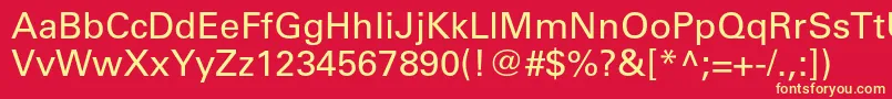 Universltstd Font – Yellow Fonts on Red Background