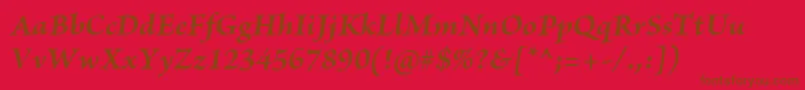 BriosoproBoldit-Schriftart – Braune Schriften auf rotem Hintergrund
