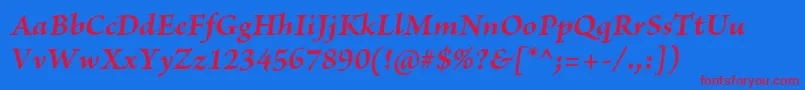 BriosoproBoldit Font – Red Fonts on Blue Background