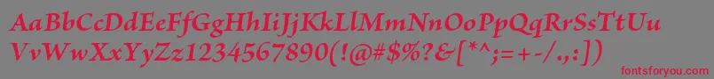 BriosoproBoldit Font – Red Fonts on Gray Background