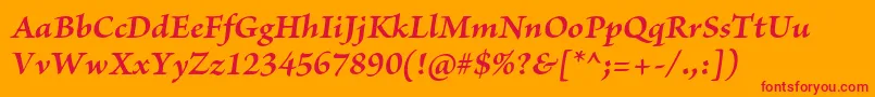 フォントBriosoproBoldit – オレンジの背景に赤い文字