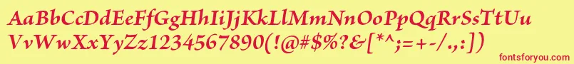 BriosoproBoldit Font – Red Fonts on Yellow Background