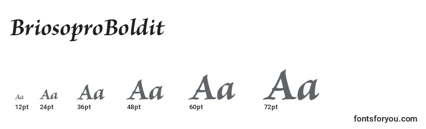 BriosoproBoldit Font Sizes