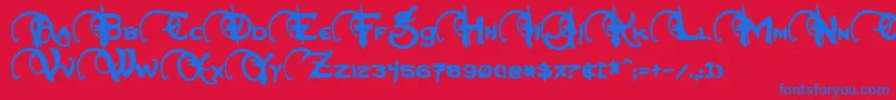 NeverwinterBold Font – Blue Fonts on Red Background