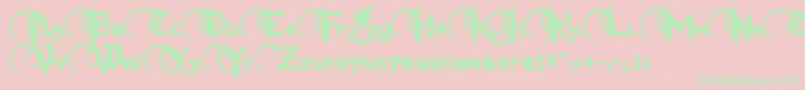 NeverwinterBold Font – Green Fonts on Pink Background