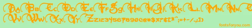 NeverwinterBold Font – Orange Fonts on Green Background