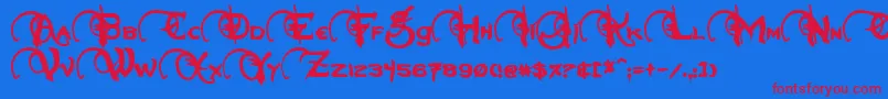 NeverwinterBold Font – Red Fonts on Blue Background