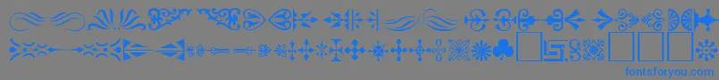 Ornament ffy-Schriftart – Blaue Schriften auf grauem Hintergrund