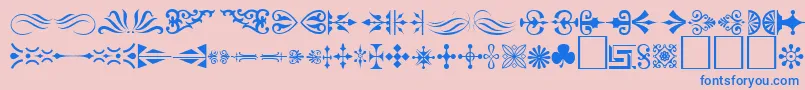 Czcionka Ornament ffy – niebieskie czcionki na różowym tle