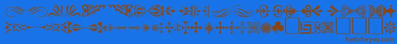 Шрифт Ornament ffy – коричневые шрифты на синем фоне