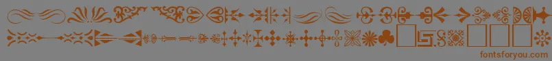 Ornament ffy-fontti – ruskeat fontit harmaalla taustalla