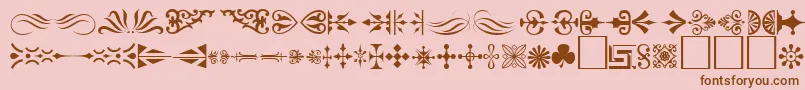 フォントOrnament ffy – ピンクの背景に茶色のフォント