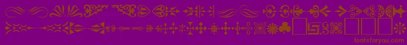 Шрифт Ornament ffy – коричневые шрифты на фиолетовом фоне