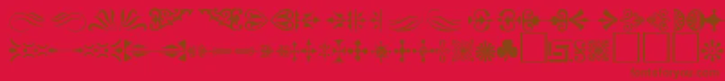 Ornament ffy-fontti – ruskeat fontit punaisella taustalla