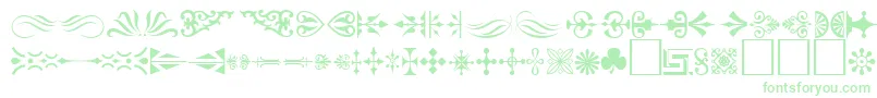 Czcionka Ornament ffy – zielone czcionki na białym tle