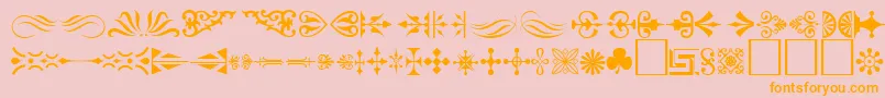 Ornament ffy-fontti – oranssit fontit vaaleanpunaisella taustalla