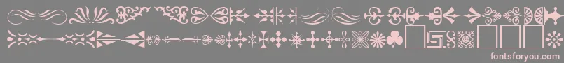 Czcionka Ornament ffy – różowe czcionki na szarym tle