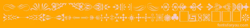 Ornament ffy-Schriftart – Rosa Schriften auf orangefarbenem Hintergrund