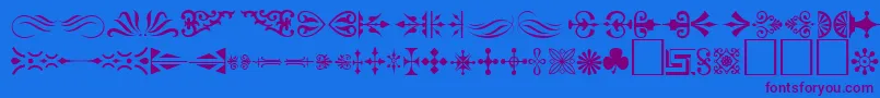 Czcionka Ornament ffy – fioletowe czcionki na niebieskim tle