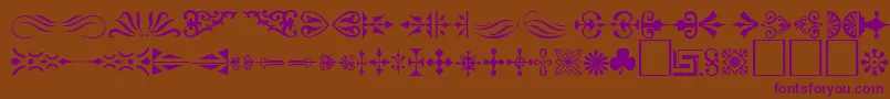 フォントOrnament ffy – 紫色のフォント、茶色の背景
