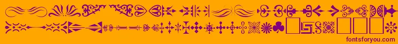 Ornament ffy-fontti – violetit fontit oranssilla taustalla