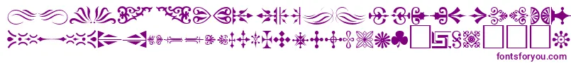 Ornament ffy-fontti – violetit fontit valkoisella taustalla
