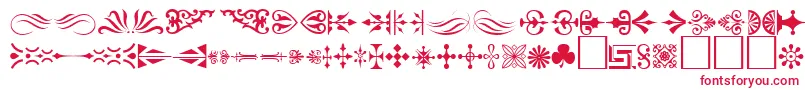 Czcionka Ornament ffy – czerwone czcionki na białym tle