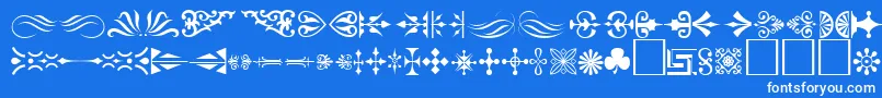 Czcionka Ornament ffy – białe czcionki na niebieskim tle