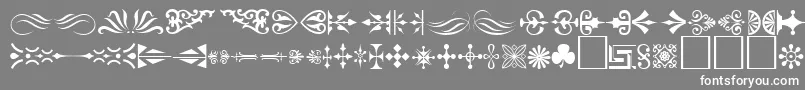 Ornament ffy-Schriftart – Weiße Schriften auf grauem Hintergrund