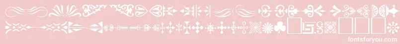 Ornament ffy-fontti – valkoiset fontit vaaleanpunaisella taustalla