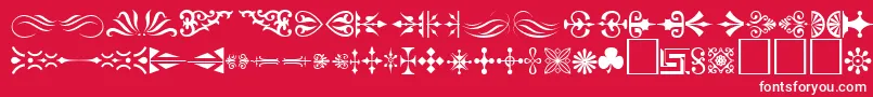 Ornament ffy-fontti – valkoiset fontit punaisella taustalla