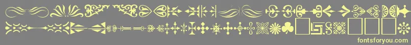 Ornament ffy-fontti – keltaiset fontit harmaalla taustalla