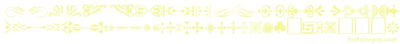 フォントOrnament ffy – 白い背景に黄色の文字