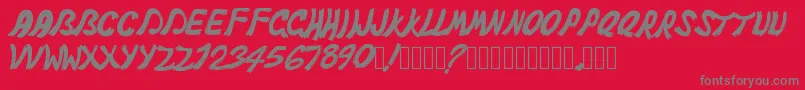 Fonte Pwghost – fontes cinzas em um fundo vermelho
