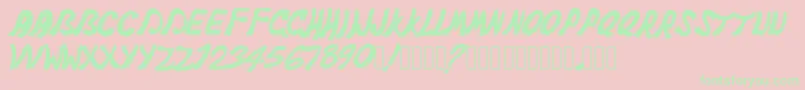 Pwghost Font – Green Fonts on Pink Background