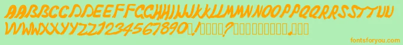 Pwghost Font – Orange Fonts on Green Background