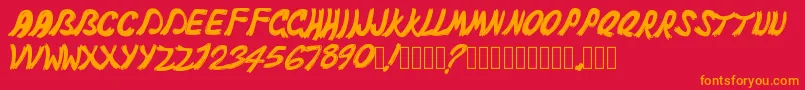 Pwghost Font – Orange Fonts on Red Background