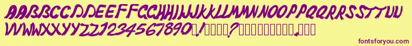 Pwghost Font – Purple Fonts on Yellow Background