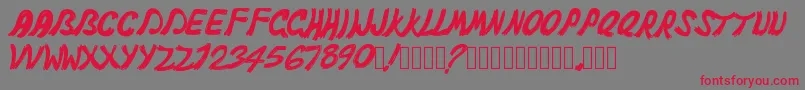 Czcionka Pwghost – czerwone czcionki na szarym tle