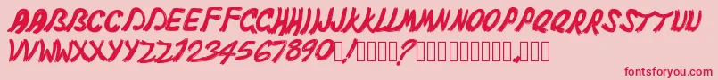 Pwghost Font – Red Fonts on Pink Background