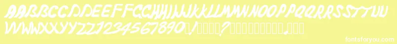 Pwghost Font – White Fonts on Yellow Background