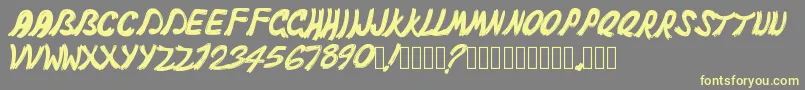 Pwghost Font – Yellow Fonts on Gray Background